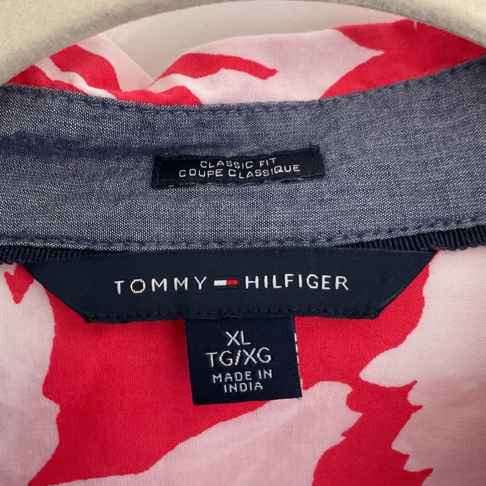 Tommy Hilfiger Bright Pink & White Hawaiian Print Button Blouse Size XL - Picture 2 of 11